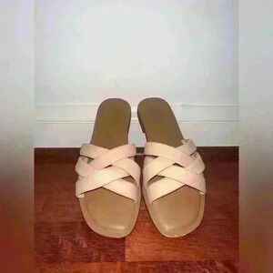 A New Day Tan Puff Strap Flat Sandals